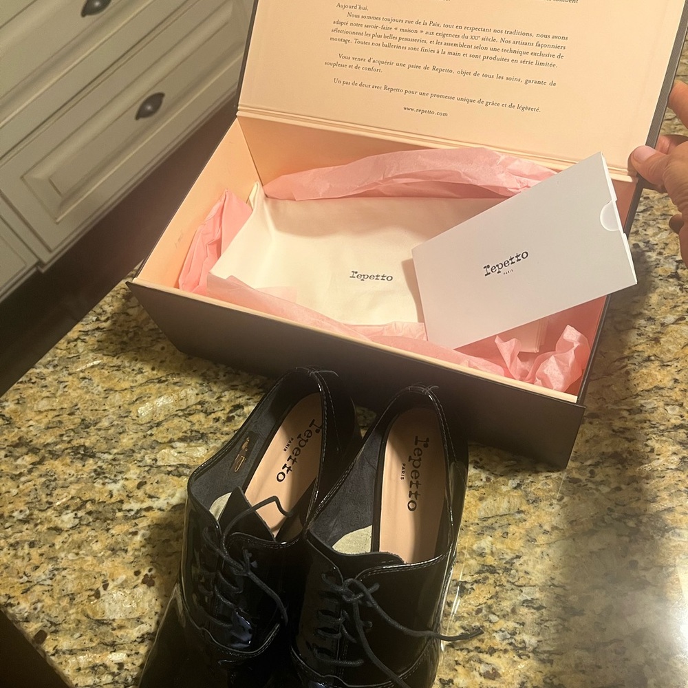 Repetto Black Patent Leather Loafers